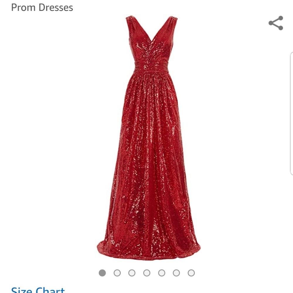 Red floor length sequin gown